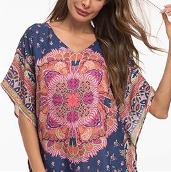 Amazon Weiyan Bohemian Chiffon Floral Top Size XL - Picture 1 of 7